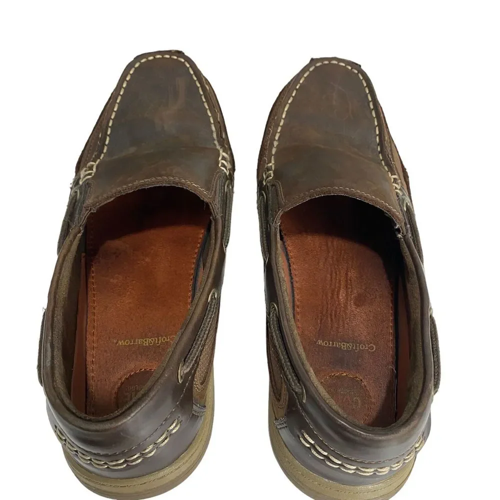 Croft & Barrow Men’s‎ Slip On Loafers Boat Shoes Brown Leather Size 9.5M